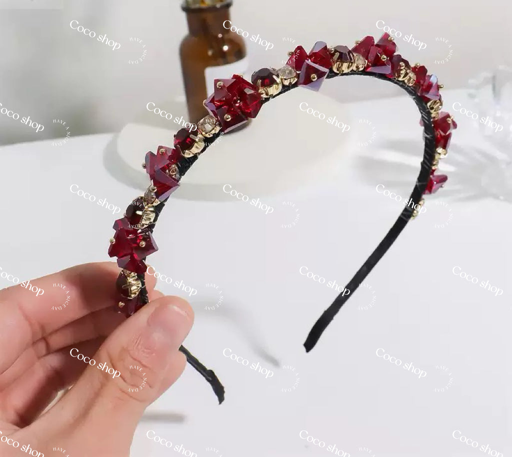 Handmade Crystal Glass Beads Headband Luxury Hair Clip