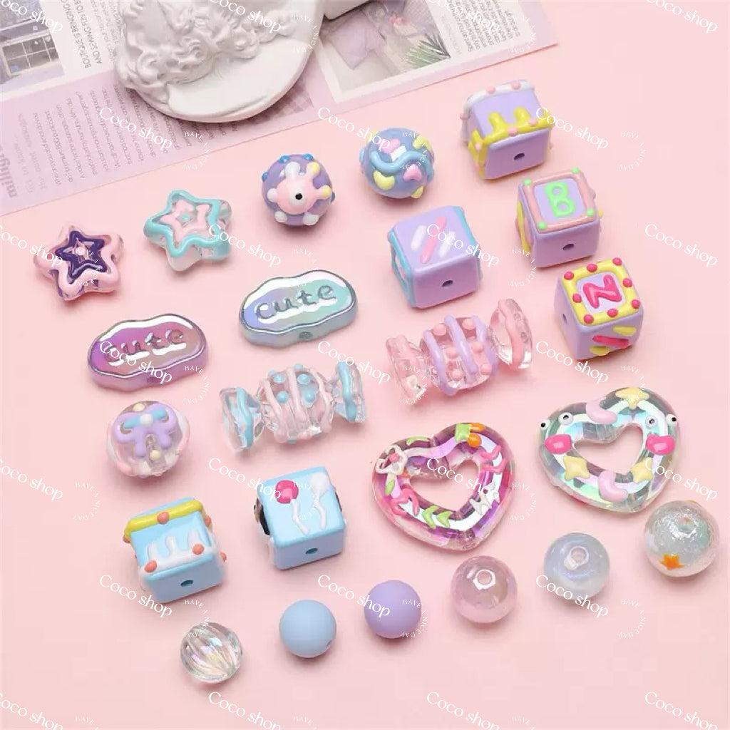 [!!!Buy 1 Get 1 Free!!!] New Acrylic Beads Mix -- Scoop in Live