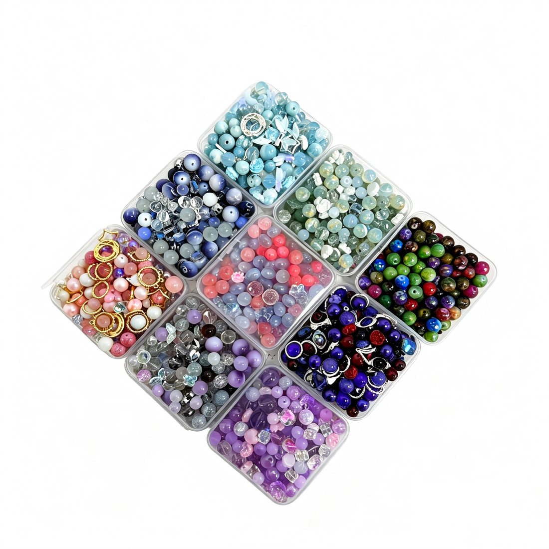 #Cocoshop02 【Buy 3 get 2 Free】 Last Box 2oz Random Bags Glass Resin Sizes Beads Mix